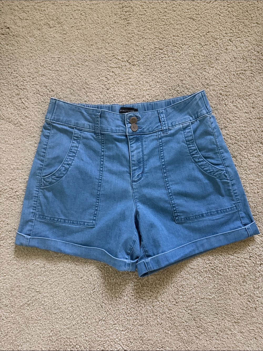 Sanctuary Light Blue Utility Denim-Style Women's Shorts